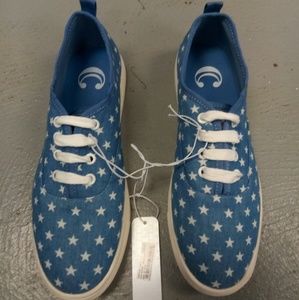 Blue Star Sneakers Sz 6 Tennis Shoes Canvas Laces
